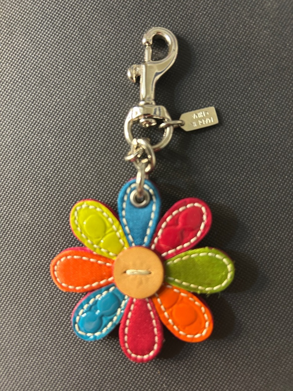 Coach Leather Flower Bag Charm New